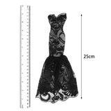 1/6 Scale Figure Mermaid Skirt Scene Photo Prop Cute Pretend Play Game Dress Black