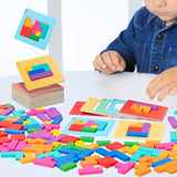 Wooden Blocks Puzzle Stem Brain Teasers Toy for Kids Birthday Gifts Children