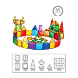 3D Magnetic Building Tiles Creativity 3D Puzzles Stacking Toy 60pieces