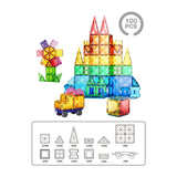 3D Magnetic Building Tiles Creativity 3D Puzzles Stacking Toy 100pieces