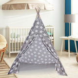 Kids Teepee for Indoor Outdoor Hut Playhouse for Parties Backyard Parks Gray