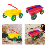 Pretend Play Wagon Toy Beach Activities Pull Car Toy for Indoor Seaside Yard Yellow