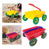 Pretend Play Wagon Toy Beach Activities Pull Car Toy for Indoor Seaside Yard Yellow