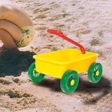 Pretend Play Wagon Toy Beach Activities Pull Car Toy for Indoor Seaside Yard Yellow