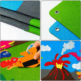 Felt Busy Board Teaching Aids for Ages 1-5 Years Old Airplane Car Toy Travel Dinosaur Sun