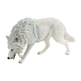 Mini Wolf Figurine Crafts Miniature Animal Toys for Kids Girls Boys Children White