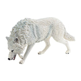 Mini Wolf Figurine Crafts Miniature Animal Toys for Kids Girls Boys Children White