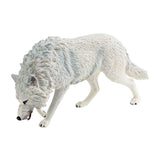 Mini Wolf Figurine Crafts Miniature Animal Toys for Kids Girls Boys Children White