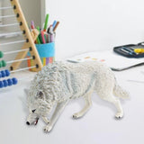 Mini Wolf Figurine Crafts Miniature Animal Toys for Kids Girls Boys Children White