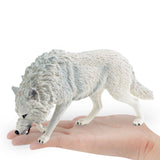 Mini Wolf Figurine Crafts Miniature Animal Toys for Kids Girls Boys Children White