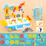 Design and Drill Toy DIY Shapes Matching Engineering Building Kits Preschool with electric drill