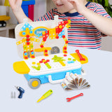 Design and Drill Toy DIY Shapes Matching Engineering Building Kits Preschool with electric drill