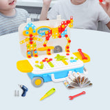 Design and Drill Toy DIY Shapes Matching Engineering Building Kits Preschool with electric drill