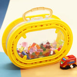 Rail Car Storage Box Portable Car Toy Organizer for Boys Girls Children Kids Red High Speed Car