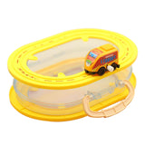 Rail Car Storage Box Portable Car Toy Organizer for Boys Girls Children Kids Yellow