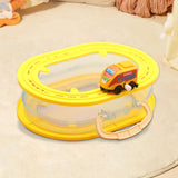 Rail Car Storage Box Portable Car Toy Organizer for Boys Girls Children Kids Yellow