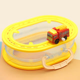 Rail Car Storage Box Portable Car Toy Organizer for Boys Girls Children Kids Red