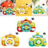 Electric Steering Wheel Toy Mini Pretend Play Driving Toy Kids Baby Toddlers red base