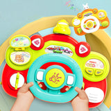 Electric Steering Wheel Toy Mini Pretend Play Driving Toy Kids Baby Toddlers red base