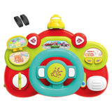 Electric Steering Wheel Toy Mini Pretend Play Driving Toy Kids Baby Toddlers red base