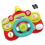 Electric Steering Wheel Toy Mini Pretend Play Driving Toy Kids Baby Toddlers red base