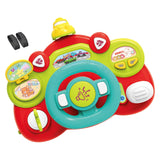 Electric Steering Wheel Toy Mini Pretend Play Driving Toy Kids Baby Toddlers red base