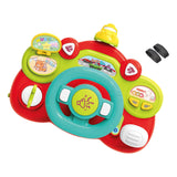 Electric Steering Wheel Toy Mini Pretend Play Driving Toy Kids Baby Toddlers red base