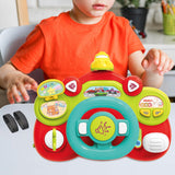 Electric Steering Wheel Toy Mini Pretend Play Driving Toy Kids Baby Toddlers red base