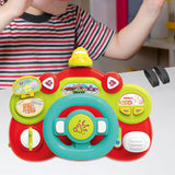 Electric Steering Wheel Toy Mini Pretend Play Driving Toy Kids Baby Toddlers red base