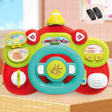 Electric Steering Wheel Toy Mini Pretend Play Driving Toy Kids Baby Toddlers red base