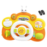 Electric Steering Wheel Toy Mini Pretend Play Driving Toy Kids Baby Toddlers orange base