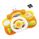 Electric Steering Wheel Toy Mini Pretend Play Driving Toy Kids Baby Toddlers orange base