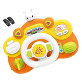 Electric Steering Wheel Toy Mini Pretend Play Driving Toy Kids Baby Toddlers orange base