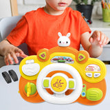 Electric Steering Wheel Toy Mini Pretend Play Driving Toy Kids Baby Toddlers orange base