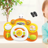 Electric Steering Wheel Toy Mini Pretend Play Driving Toy Kids Baby Toddlers orange base