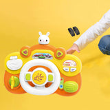 Electric Steering Wheel Toy Mini Pretend Play Driving Toy Kids Baby Toddlers orange base