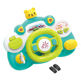 Electric Steering Wheel Toy Mini Pretend Play Driving Toy Kids Baby Toddlers green base