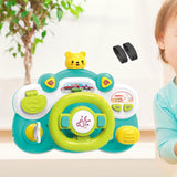 Electric Steering Wheel Toy Mini Pretend Play Driving Toy Kids Baby Toddlers green base