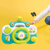 Electric Steering Wheel Toy Mini Pretend Play Driving Toy Kids Baby Toddlers green base