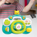 Electric Steering Wheel Toy Mini Pretend Play Driving Toy Kids Baby Toddlers green base