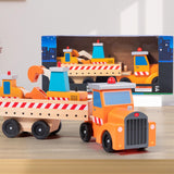 Wooden Car Transporter Toy Portable Wooden Truck for Kids Ages 3+ Boys Girls