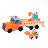 Wooden Car Transporter Toy Portable Wooden Truck for Kids Ages 3+ Boys Girls