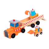 Wooden Car Transporter Toy Portable Wooden Truck for Kids Ages 3+ Boys Girls