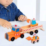 Wooden Car Transporter Toy Portable Wooden Truck for Kids Ages 3+ Boys Girls