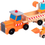 Wooden Car Transporter Toy Portable Wooden Truck for Kids Ages 3+ Boys Girls