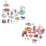 52Pcs Espresso Machine Playset Early Educational Toys for Kids Birthday Gift Blue