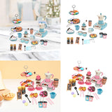 52Pcs Espresso Machine Playset Early Educational Toys for Kids Birthday Gift Blue