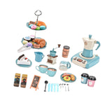 52Pcs Espresso Machine Playset Early Educational Toys for Kids Birthday Gift Blue