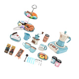 52Pcs Espresso Machine Playset Early Educational Toys for Kids Birthday Gift Blue