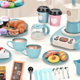 52Pcs Espresso Machine Playset Early Educational Toys for Kids Birthday Gift Blue